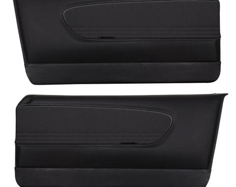 TMI Front Molded Door Panels,  OE Sport Pattern  1964-1966 Ford Mustang, Black Sierra Vinyl 11-70002-958