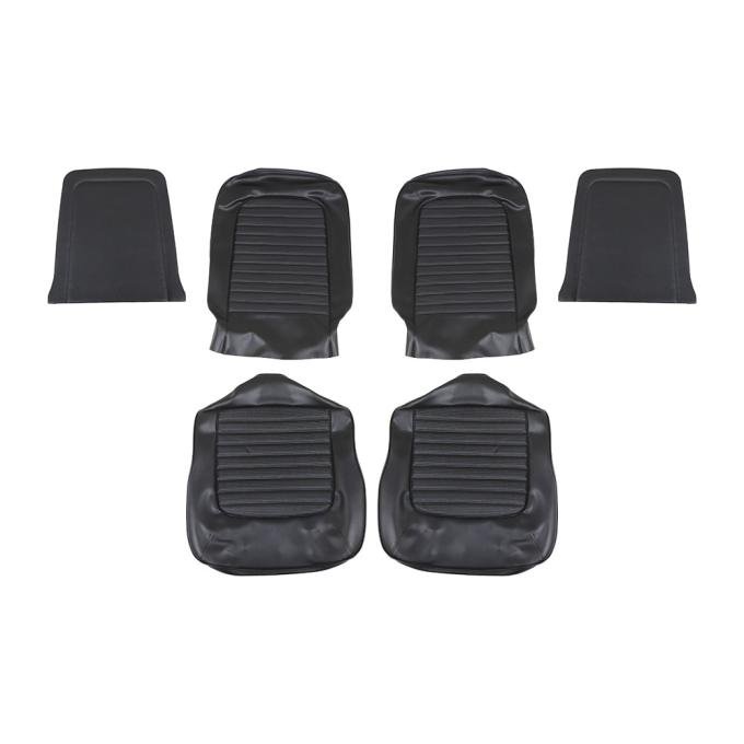 TMI Front Factory Replacement Upholstery, OE Pattern  1966 Ford Mustang, Black Sierra Vinyl, Black Rosette Vinyl 43-70206-958-2949