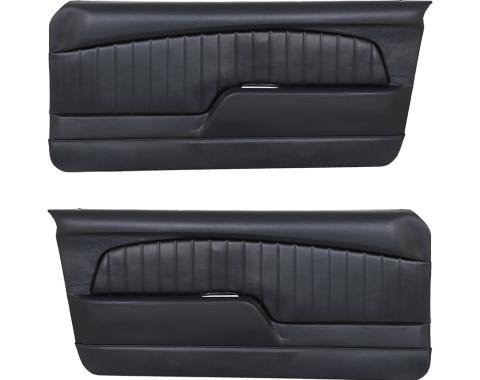 TMI Front Molded Door Panels,  OE Sport Pattern  1967 Ford Mustang, Black Sierra Vinyl 11-70003-958