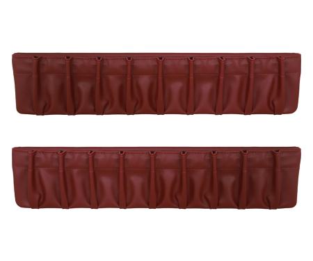 TMI Door Panel Map Pockets Factory Replacement   1983-1986 Ford Mustang, Dk. Red Sierra Vinyl 10-7303-3116