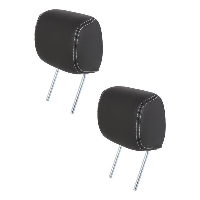 TMI Tilting Headrest  2010 Ford Mustang, Charcoal Black Vinyl W/White Stitch 43-78810-7728-WS