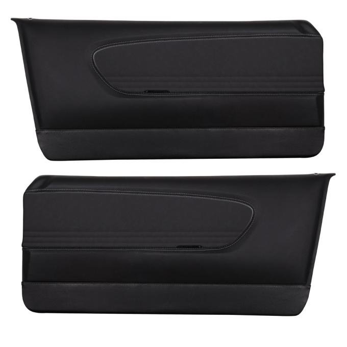 TMI Front Molded Door Panels,  OE Sport Pattern  1964-1966 Ford Mustang, Black Sierra Vinyl 11-70002-958