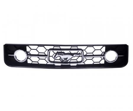 Ford Mustang Grille, Black & Pony Emblem Chrome, Pony Package V6, 2005-2009