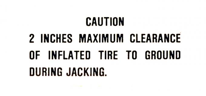 Dennis Carpenter Decal Jack Base Caution - 1963-64 Ford Car   DF-637