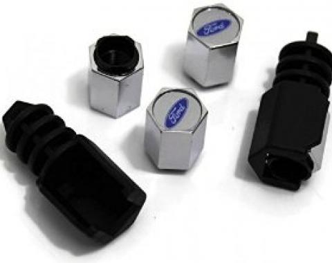 Ford Valve Stem Caps Theft-Deterrent, Ford Oval