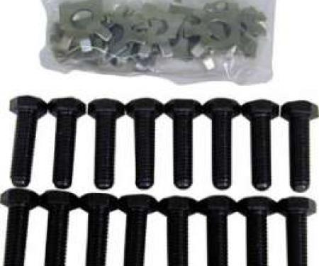 Exhaust Manifold Bolt and Lock Set - 289 Hi-Po V8 - F On Head Of Bolt