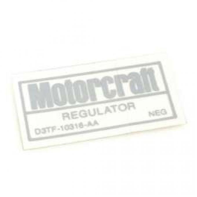 Decal - Voltage Regulator - For Cars With Air Conditioning