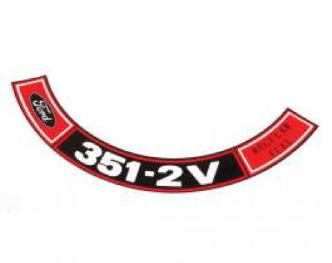 Air Cleaner Decal - Regular Fuel 351 2V-Regular Fuel