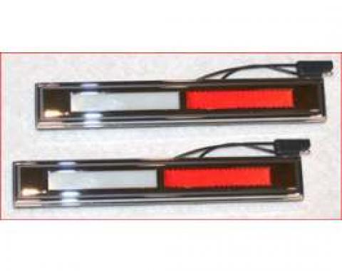 Door Courtesy Light Assembly - Chrome Bezel With White and Red Reflectors