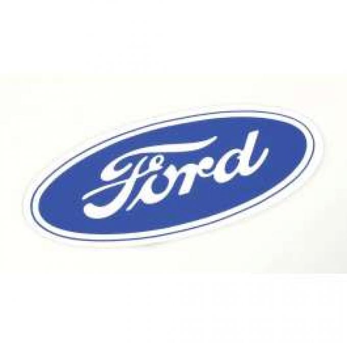 Ford Oval Decal - 6-1/2 Long - White Background - Self Adhesive