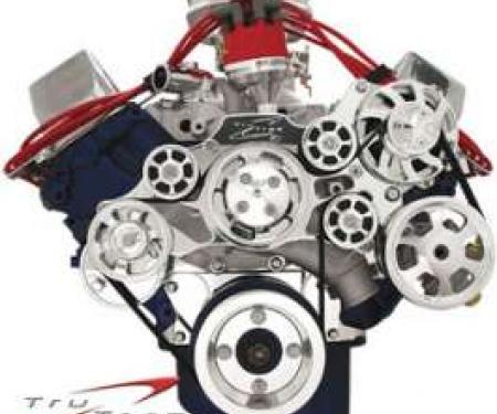 Tru Trac Serpentine System, Polished, 429 Or 460, With Power Steering & Air Conditioning