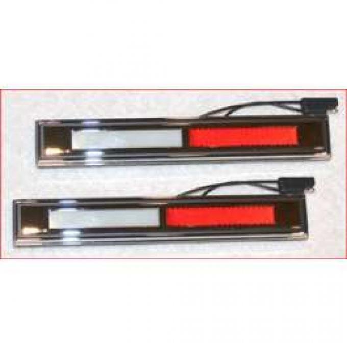 Door Courtesy Light Assembly - Chrome Bezel With White and Red Reflectors