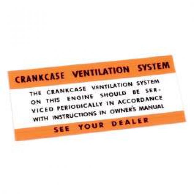 Air Cleaner Decal Crankcase Ventilation System Mustang Depot