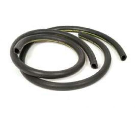 Heater Hose Set - Exact Reproduction - 2 Pieces - Yellow Stripe - For Cars Without Air Conditioning