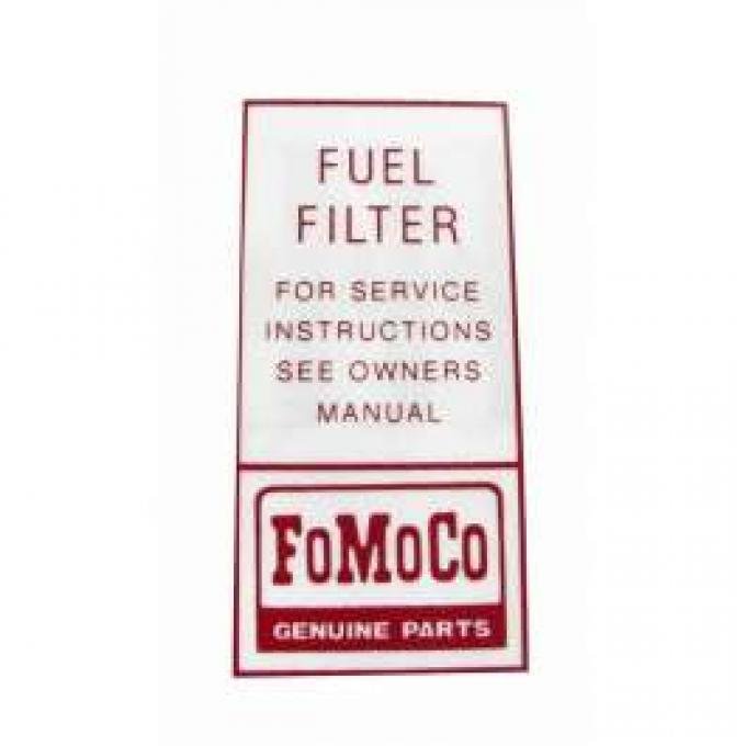 Decal - FoMoCo Fuel Filter