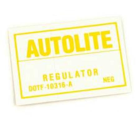 Decal - Voltage Regulator - Autolite - With Air Conditioning