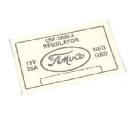 Decal - Voltage Regulator - No Air Conditioning