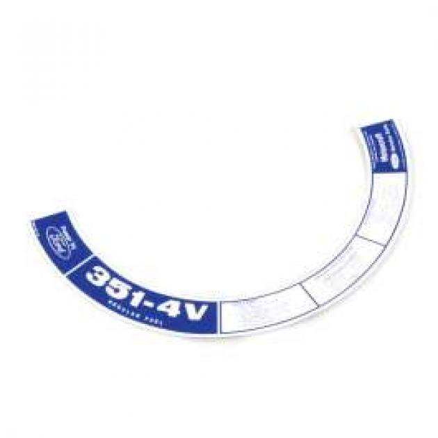 Air Cleaner Decal 351 4VRegular Fuel Mustang Depot