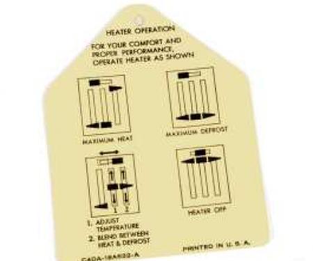 Heater Instruction Tag