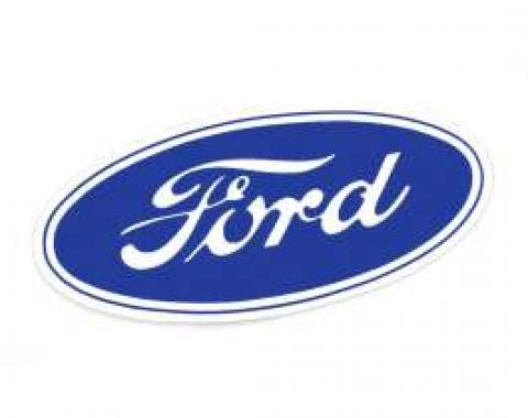 Ford Oval Decal - 9-1/2 Long - White Background - Self Adhesive