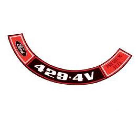 Air Cleaner Decal - 429 4V-Premium Fuel