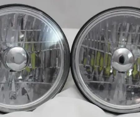 RedLine LumTronix 7 Inch Round White Diamond No Halo Headlights with NovaStar GX LED Bulb, Pair HH-001LED