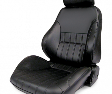 Procar Smoothback Rally Seat, with Headrest, Left, Black Leather