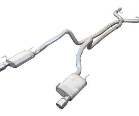 Pypes Cat Back Exhaust System 05-10 Mustang V6 Split Rear Dual Exit 2.5 in True Dual After-Cat X/Mid Pipes/Hardware/Violator Muffler/4 in Polished Tips Incl Exhaust SFM68