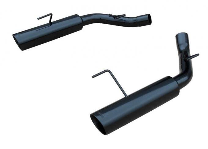 Pypes Pype Bomb Series Axle Back Exhaust System 05-10 Mustang GT and Shelby Split Rear Dual Exit Incl Axle back Pipe 4 in Black Tips Hardware Black Finish 304 Stainless Steel Exhaust SFM60MSB