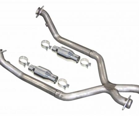 Pypes Exhaust X-Pipe Kit Intermediate Pipe 2.5 in w/Cats Hardware Incl Polished 304 Stainless Steel Exhaust XFM30