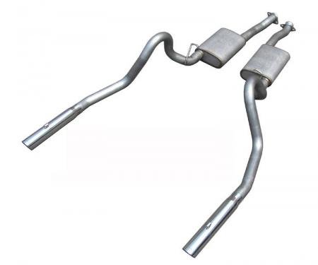 Pypes Cat Back Exhaust System 99-04 Mustang GT Split Rear Dual Exit 2.5 in Intermediate And Tail Pipe Hardware/Violator Muffler/3.5 in Polished Tips Incl Natural Finish 409 Stainless Steel Exhaust SFM27V