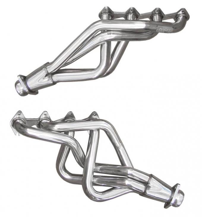 Pypes Exhaust Header 05-10 Mustang GT 3/4 in Long Tube Hardware Incl Polished 304 Stainless Steel Requires PN HFM55 Or XFM55} Pipe To Complete Exhaust HDR55S