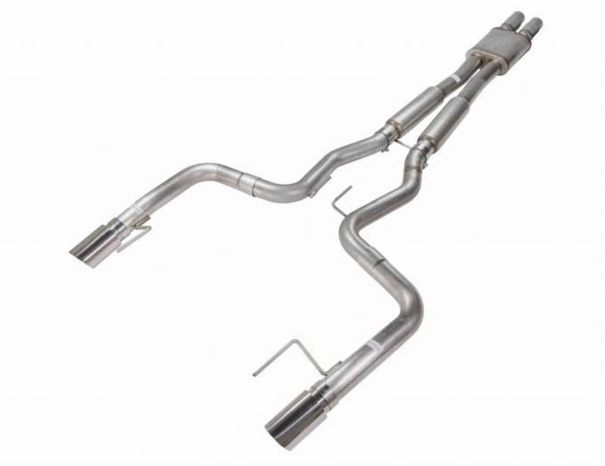Pypes Cat Back Exhaust System 15-17 Mustang GT 3 in Diameter Split Rear Dual Exit 4 in Polished Tips Hardware Included X-Box Muffler Natural 409 Stainless Finish Exhaust SFM83MX