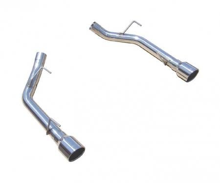 Pypes Axle Back System Split Rear Dual Exit Hardware Incl 2.5 in Intermediate Pipe And Tailpipe Natural 409 Stainless Steel Muffler Not Incl Black Tips Exhaust SFM62SSB