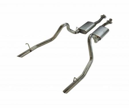 Pypes Cat Back Exhaust System 79-93 Mustang LX/ 94 -97 Split Rear Dual Exit 2.5 in Intermediate And Tail Pipe Hardware/Violator Mufflers Incl Tip Not Incl Natural Finish 409 Stainless Steel Exhaust SFM13V
