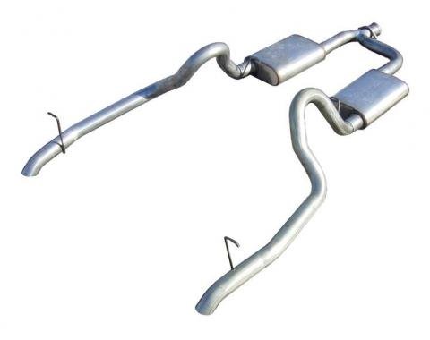 Pypes Cat Back Exhaust System 98-04 Mustang V6 Split Rear Dual Exit 2.5 in Intermediate And Tail Pipe Hardware/Mufflers Incl Tip Not Incl Natural Finish 409 Stainless Steel Exhaust SFM50