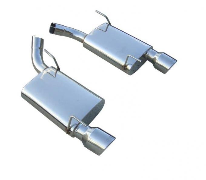 Pypes Violator Series Axle Back Muffler System 05-10 Mustang GT and Shelby Split Rear Dual Exit 2.5 intermediate Pipe Hardware/4 in Polished Tips Incl Natural Finish 409 Stainless Steel Exhaust SFM60V