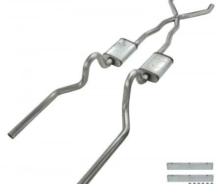 Pypes Crossmember Back w/X-Pipe Exhaust System 65-70 Convertible Mustang Split Rear Dual Exit 2.5 in Intermediate And Tail Pipe Violator Muffler Incl Hardware Incl Tip Not Incl Exhaust SFM05V