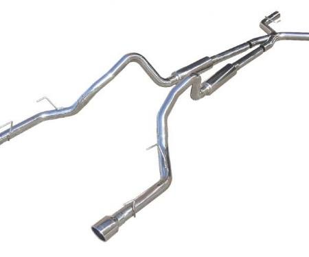 Pypes Cat Back Mid Muffler Exhaust System 05-10 Mustang V6 Split Rear Dual Exit 2.5 in Intermediate Pipe And Tailpipe M80 Mufflers/Hardware/4 in Polished Tips Incl Natural 409 Stainless Steel Exhaust SFM69