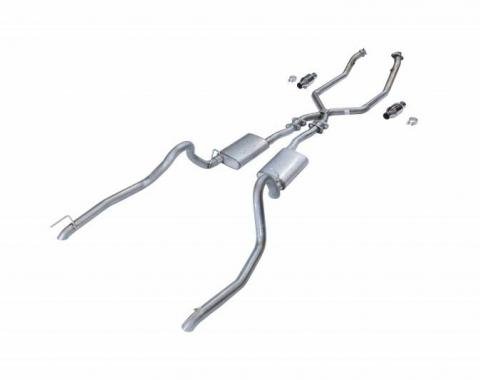 Pypes Cat Back Exhaust System 98-04 Mustang V6 Split Rear Dual Exit 2.5 in Intermediate And Tail Pipe Hardware/Street Pro Muffler Incl Tip Not Incl Natural Finish 409 Stainless Steel Exhaust SFM53