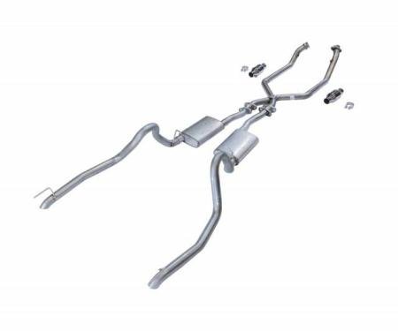 Pypes Cat Back Exhaust System 98-04 Mustang V6 Split Rear Dual Exit 2.5 in Intermediate And Tail Pipe Hardware/Street Pro Muffler Incl Tip Not Incl Natural Finish 409 Stainless Steel Exhaust SFM53