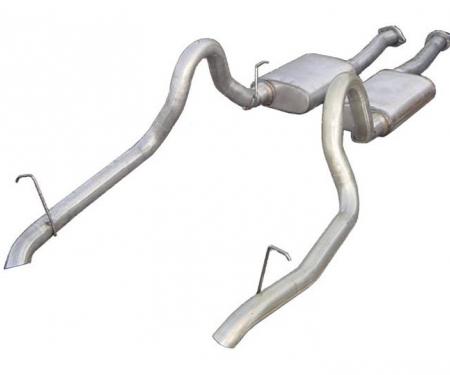 Pypes Cat Back Exhaust System 87-93 Mustang GT Split Rear Dual Exit 2.5 in Intermediate And Tail Pipe Hardware/Violator Muffler/Turndown Tails Incl w/o Tip Exhaust SFM10V