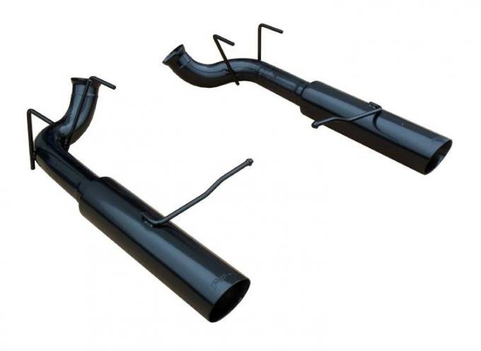 Pypes Pype Bomb Series Axle Back Exhaust System 11-14 Mustang GT Split Rear Dual Exit 4 in Black Tips Black Finish Hardware Not Incl 304 Stainless Steel Exhaust SFM76MSB