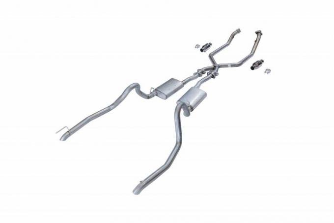 Pypes Cat Back Exhaust System 98-04 Mustang V6 Split Rear Dual Exit 2.5 in Intermediate And Tail Pipe Hardware/Street Pro Muffler Incl Tip Not Incl Natural Finish 409 Stainless Steel Exhaust SFM53