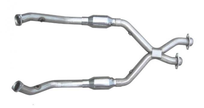 Pypes Exhaust X-Pipe Kit Intermediate Pipe 2.5 in w/Cats Hardware Incl Natural 304 Stainless Steel Exhaust XFM39