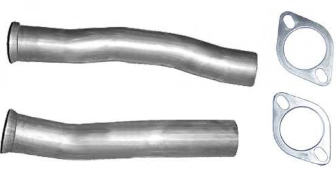 Pypes Mid Pipe Exhaust Pipe 2.5 in LH 15 3/4 in RH 17 3/4 in Flanges Incl Natural 409 Stainless Steel Exhaust PFF10K