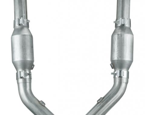 Pypes Exhaust X-Pipe Kit Intermediate Pipe 96-98 Mustang 2.5 in w/Cats Hardware Incl Natural 304 Stainless Steel Exhaust XFM33E