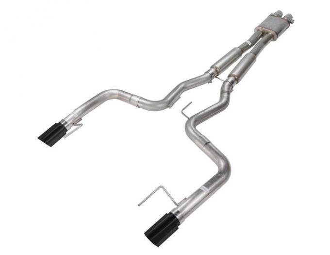 Pypes Cat Back Exhaust System 15-17 Mustang GT 3 in Diameter Split Rear Dual Exit 4 in Black Tips Hardware Included X-Box Muffler Natural 409 Stainless Finish Exhaust SFM80MXB