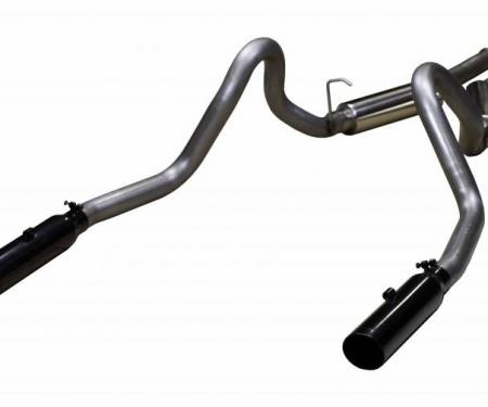 Pypes Cat Back Exhaust System 79-04 Mustang Split Rear Dual Exit 2.5 in Intermediate And Tail Pipe Hardware/M80 Muffler/3.5 in Black Tips Inc Natural Finish 409 Stainless Steel Exhaust SFM29VB