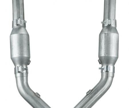 Pypes Exhaust X-Pipe Kit Intermediate Pipe 99-04 Mustang 2.5 in w/Cats Hardware Incl Natural 304 Stainless Steel Exhaust XFM36E